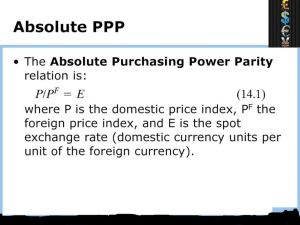 Absolute Purchasing power Parity