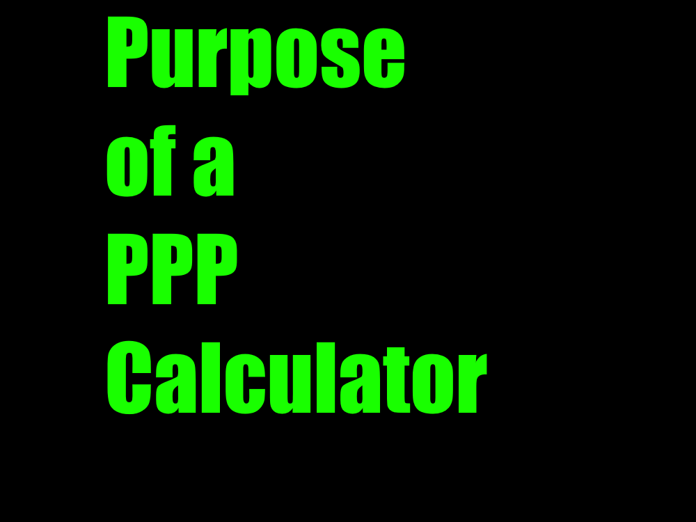 Purpose of a PPP calculator